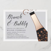 Champagne Pop Brautparty Brunch Folieneinladung (Vorderseite)
