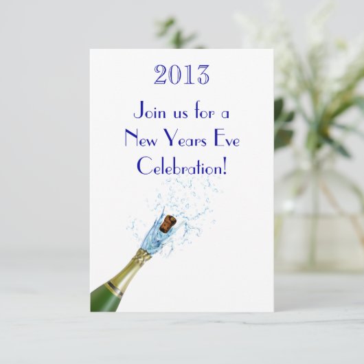 Champagne Popping Einladung (Stehend Vorderseite)