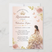 Champagne Princess Dress Quinceañera Geburtstag Einladung (Vorderseite)