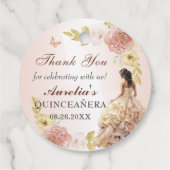 Champagne Princess Dress Quinceañera Geburtstag Geschenkanhänger (Rückseite)