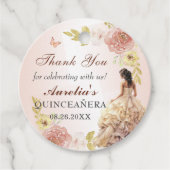 Champagne Princess Dress Quinceañera Geburtstag Geschenkanhänger (Vorderseite)