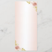 Champagne Princess Dress Quinceañera Geburtstag Menükarte (Rückseite)