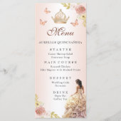 Champagne Princess Dress Quinceañera Geburtstag Menükarte (Vorderseite)