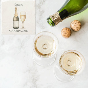 Champagne Prosecco Liebhaber Name  Steinuntersetzer