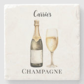 Champagne Prosecco Lover Name Steinuntersetzer (Vorderseite)