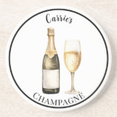 Champagne Prosecco Lover Name Stone Getränkeuntersetzer (Vorne)