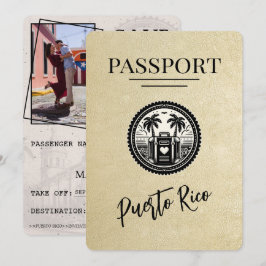 Champagne Puerto Rico Passport Save The Date
