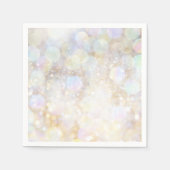 Champagne Rainbow Bokeh Glitzer Glam Party Serviette (Vorderseite)
