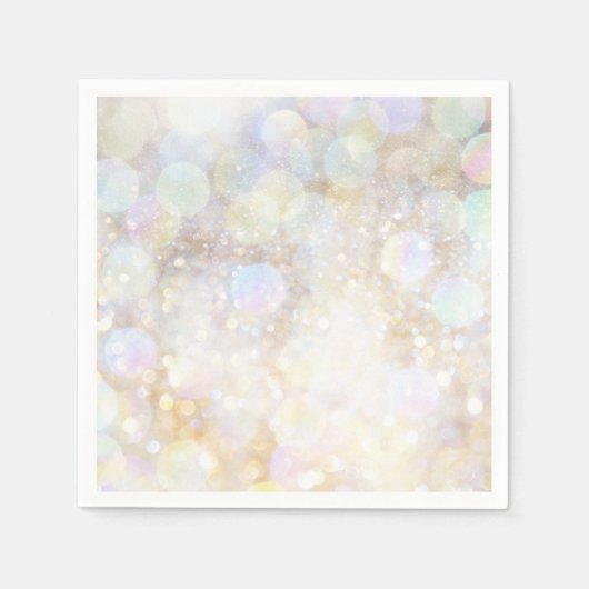 Champagne Rainbow Bokeh Glitzer Glam Party Serviette (Vorderseite)