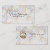 Champagne Rainbow Bokeh Glitzer Glam Trendy Modern Visitenkarte (Vorne/Hinten)
