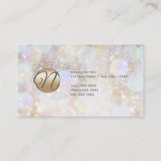 Champagne Rainbow Bokeh Glitzer Glam Trendy Modern Visitenkarte (Rückseite)