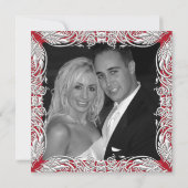 Champagne Red Heart Engagement Party Einladung (Rückseite)