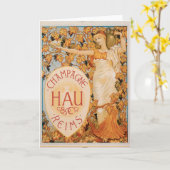 Champagne Reims Vintag Wein Drink und Kunst Karte (Gelbe Blume)