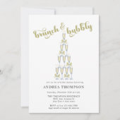 Champagne Retro Brautparty Einladung (Vorderseite)