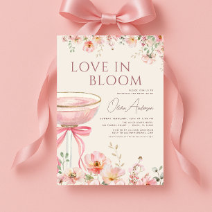 Champagne-Rosa-Liebeshochzeit-Junggesellinnenabsch Einladung