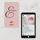 Champagne-Rosa-Spott-Leder Instagram Art Visitenkarte (Vorne/Hinten)