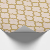 Champagne-Rosa und GoldfarbeQuatrefoil Muster Geschenkpapier (Ecke)