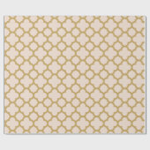 Champagne-Rosa und GoldfarbeQuatrefoil Muster Geschenkpapier (Flach)