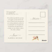 Champagne Rose Foto Hochzeit danke Postkarte (Rückseite)