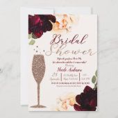 Champagne Rose Gold Brautparty Einladung (Vorderseite)