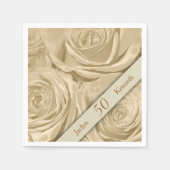 Champagne Rose Golden Wedding Jubiläum Serviette (Vorderseite)