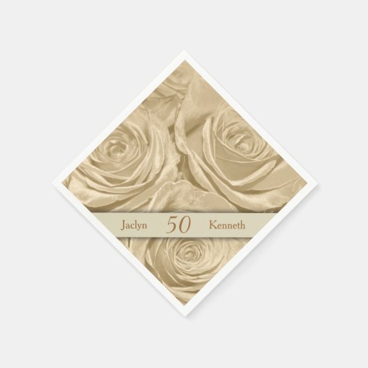Champagne Rose Golden Wedding Jubiläum Serviette (Ecke)
