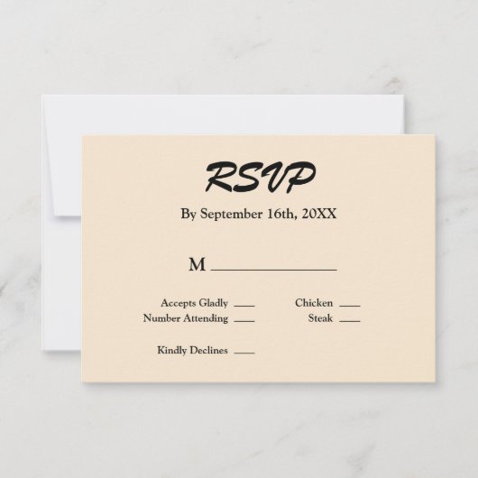 Champagne RSVP-Karte RSVP Karte (Vorderseite)
