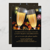 Champagne Salute Feiertag Einladung (Vorne/Hinten)