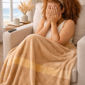 Champagne Sand Horizon Fleece Blanket