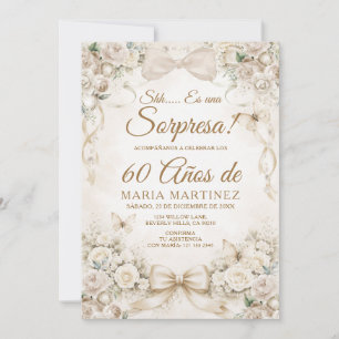 Champagne-Schale Floral Sorpresa 60 Jahre Geburtst Einladung