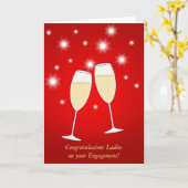 Champagne-Schein-Verlobungs-Karte für Lesben Karte (Gelbe Blume)