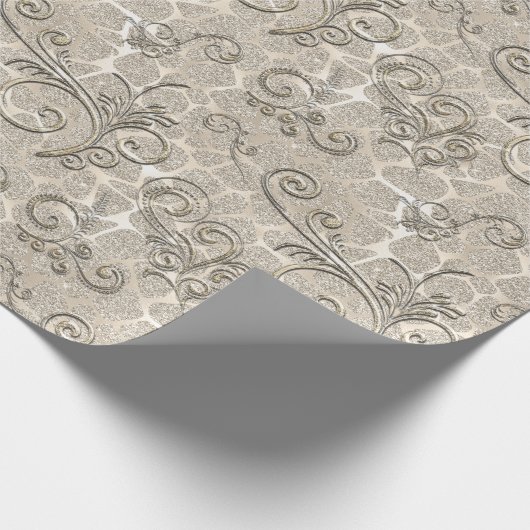 Champagne-Schnörkel Geschenkpapier (Ecke)