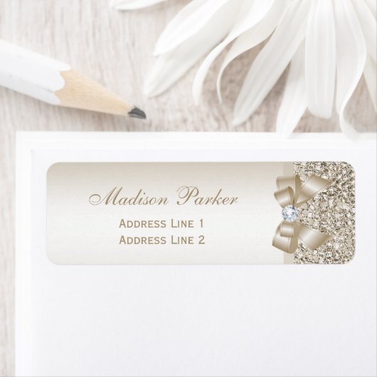 Champagne Sequins Bow Ribbon Diamond (Insitu)