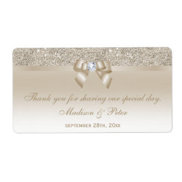 Champagne Sequins Bow Ribbon Diamond Gevor