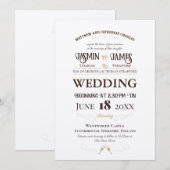 Champagne Shimmer Heritage Schriftart Hochzeit Einladung (Vorne/Hinten)