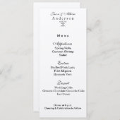 Champagne Shimmer Menu Card für Hochzeiten & Galas Einladung (Vorne/Hinten)