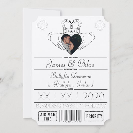 Champagne Shimmer Save the Date (Vorderseite)