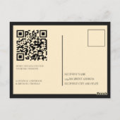 Champagne Silk Cream Art deco Save The Date  Postkarte (Rückseite)