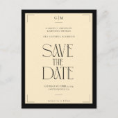 Champagne Silk Cream Art deco Save The Date  Postkarte (Vorderseite)