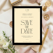 Champagne Silk Cream Art deco Save The Date  Postkarte