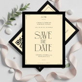 Champagne Silk Cream Art deco Save The Date  Postkarte