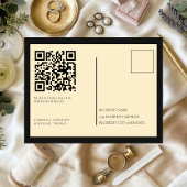 Champagne Silk Cream Art deco Save The Date  Postkarte