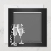 Champagne Silver Black Masquerade Party Einladung (Rückseite)