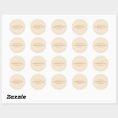 Champagne Simple Wedding Classic Round Sticker (Blatt)