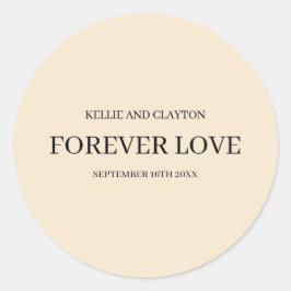 Champagne Simple Wedding Classic Round Sticker