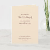 Champagne Simple Wedding Folding Programm (Vorderseite)