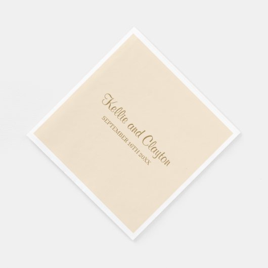 Champagne Simple Wedding Napkins Serviette (Ecke)