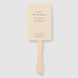 Champagne Simple Wedding Program Hand Fan Fächer