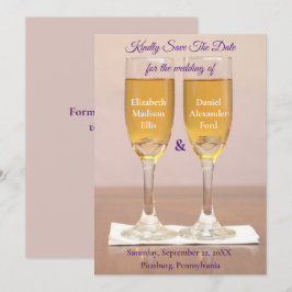 Champagne Simple Wedding Rings Save the Date