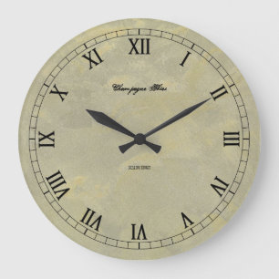 Champagne Skies Roman Numerals Wallclock Große Wanduhr